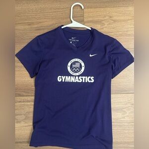 USA OLYMPICS OFFICIAL gymnastics Nike Dri-FIT Purple Athletic Tee